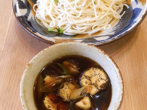 濃厚な味のつけ麺です♡茄子の煮浸し漬けそう麺